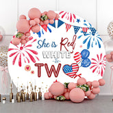 Drapeaux américains, elle est rouge cercle blanc 2e toile de fond d'anniversaire